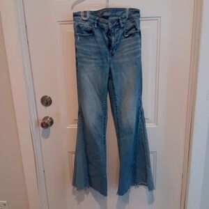 Women's Blue Flared Jeans American Eagle Size 12